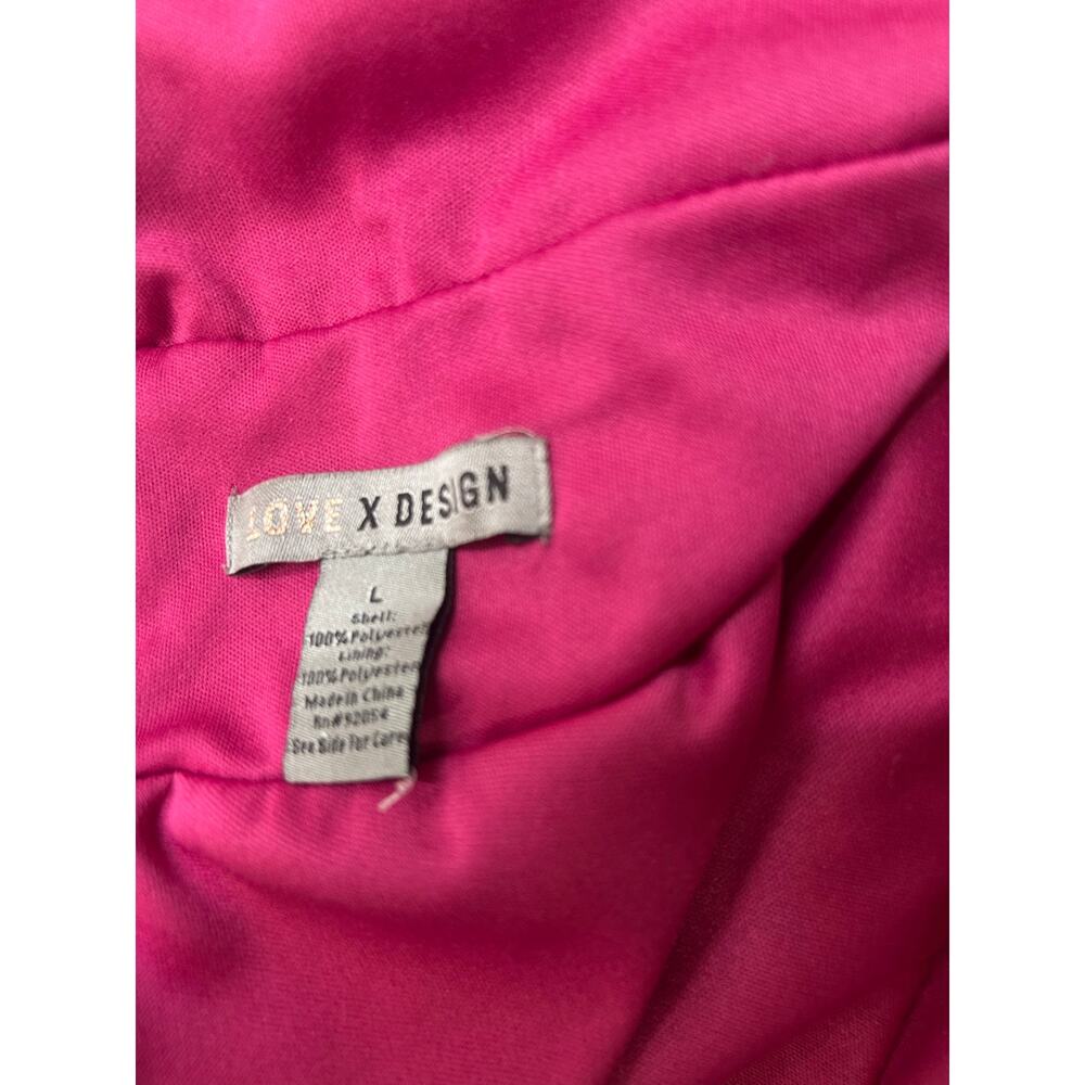 Love by Design Melissa Plunge Neck Chiffon Fit & Flare Dress. Berry Size L NWOT - Picture 5 of 7